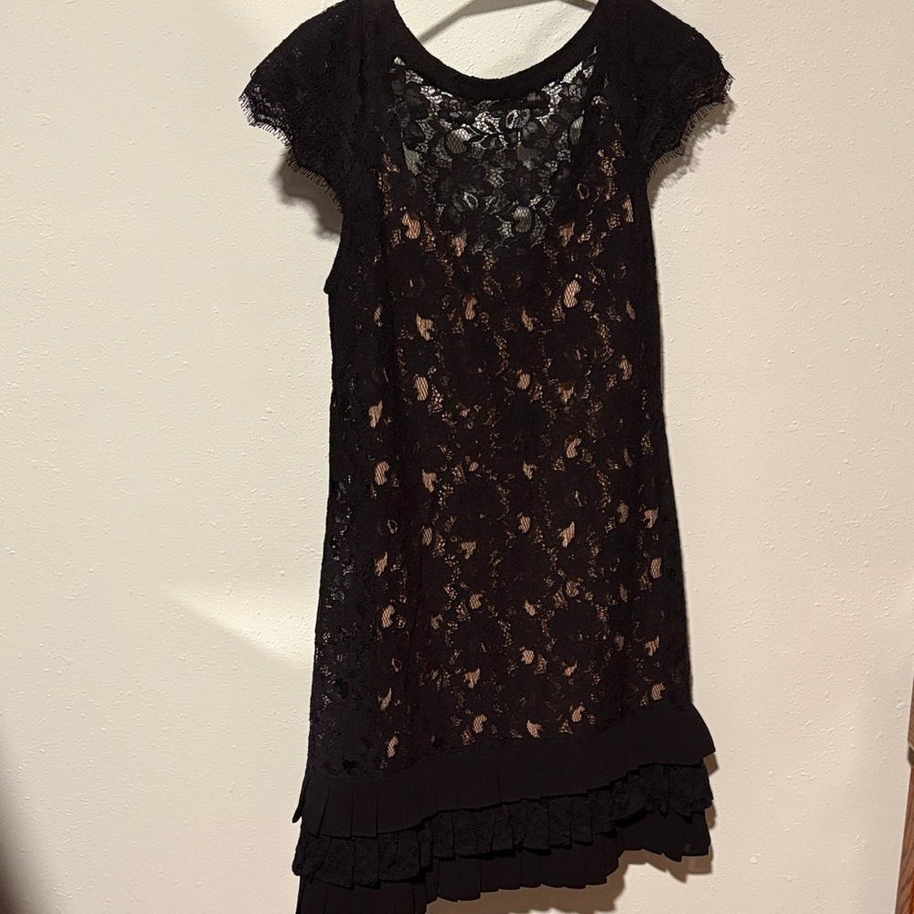 Jessica Simpson Black Lace Overlay Cocktail Dress
